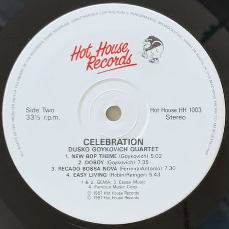 DUSKO GOYKOVICH - Celebration (HOT HOUSE HH1003)