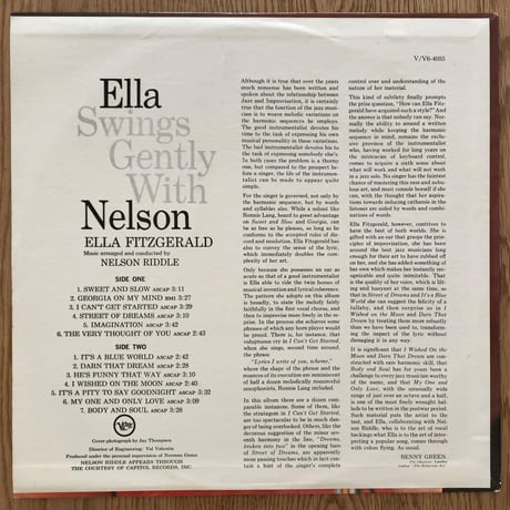ELLA FITZGERALD - Ella Swings Gently with Nelson (VERVE V-4055)
