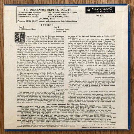 VIC DICKENSON - Vic Dickenson Septet Vol.4 (VANGUARD VRS8013)