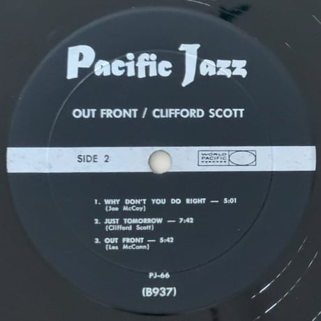 CLIFFORD SCOTT - Out Front (PACIFIC JAZZ PJ-66)