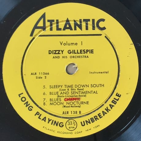 DIZZY GILLESPIE - Volume 1 (ATLANTIC ALR138)