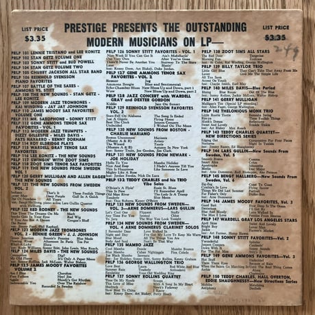 LARS GULLIN - and His Groups (PRESTIGE PRLP144)