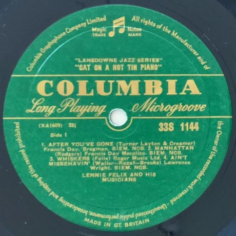 LENNIE FELIX - Cat On a Hot Tin Piano (COLUMBIA 33S1144)