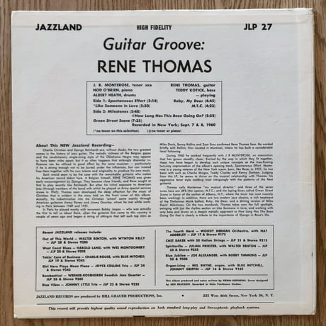 RENE THOMAS - Guitar Groove (JAZZLAND JLP27)