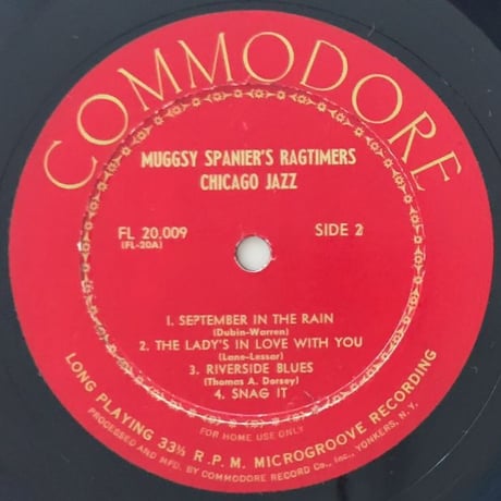 MUGGSY SPANIER - Chicago Jazz (COMMODORE FL20,009)