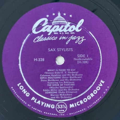 V.A.(Coleman Hawkins, Benny Carter, Georgie Auld, etc.) - Sax Stylists (CAPITOL H-328)