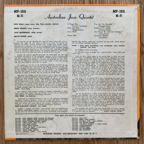 AUSTRALIAN JAZZ QUARTET - The Australian Jazz Quartet (BETHLEHEM BCP1031)