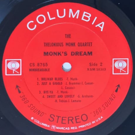 THELONIOUS MONK - Monk's Dream (COLUMBIA CS8765)