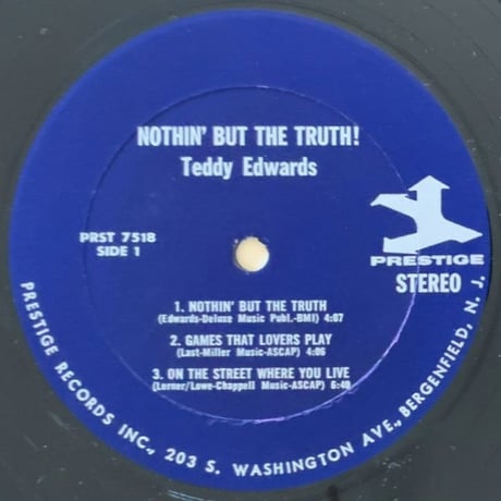 TEDDY EDWARDS - Nothin' But The Truth! (PRESTIGE PRST7518)
