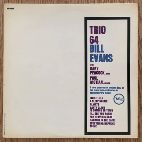 BILL EVANS - Trio '64 (VERVE V6/8578)