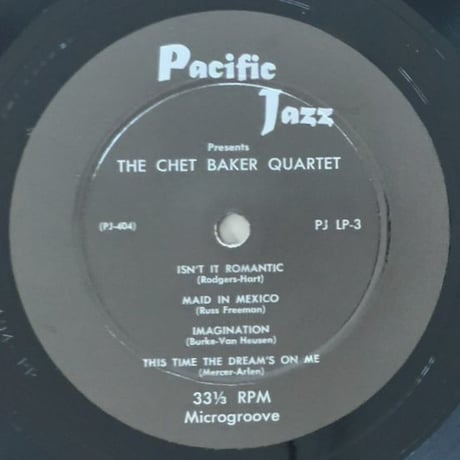 CHET BAKER - Chet Baker Quartet (PACIFIC JAZZ PJLP-3)