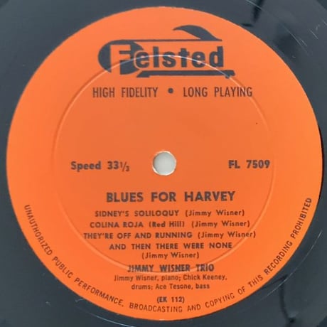 JIMMY WISNER - Blues For Harvey (FELSTED FL7509)