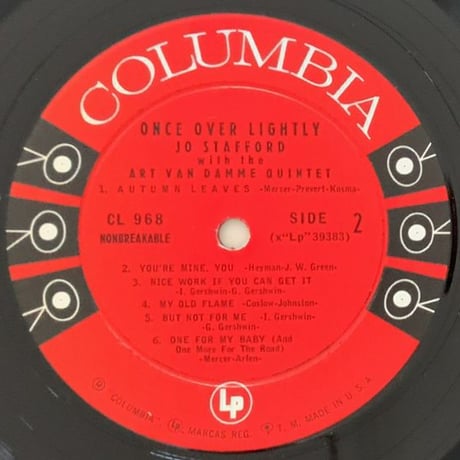 JO STAFFORD - Once Over Lightly (COLUMBIA CL968)
