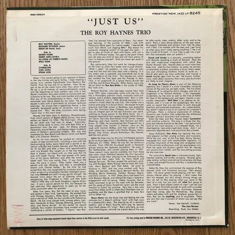 ROY HAYNES - Just Us (NEW JAZZ NJLP8245)
