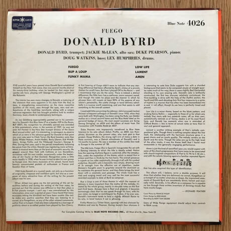 DONALD BYRD - Fuego (BLUE NOTE BLP4026)