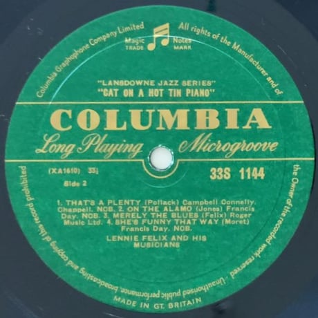 LENNIE FELIX - Cat On a Hot Tin Piano (COLUMBIA 33S1144)