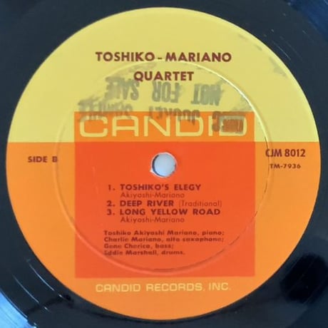 TOSHIKO MARIANO - Toshiko Mariano Quartet (CANDID CJM8012)