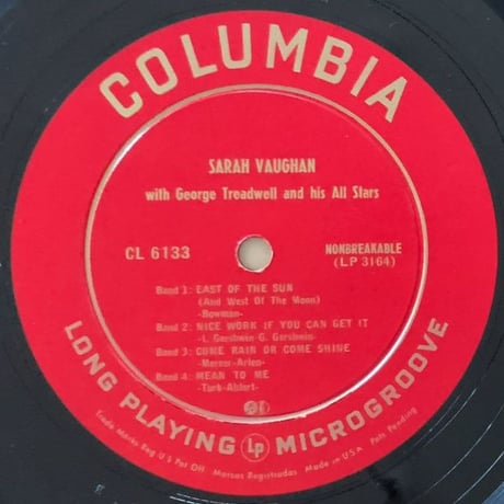 SARAH VAUGHAN - Sarah Vaughan (COLUMBIA CL6133)