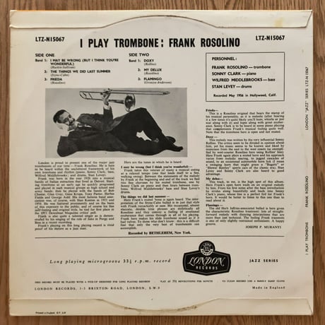 FRANK ROSOLINO - I Play Trombone (LONDON LTZ-N15067)