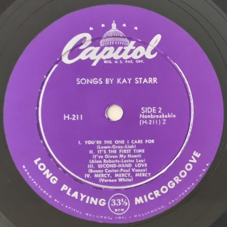 KAY STARR - Songs by Kay Starr (CAPITOL H-211)