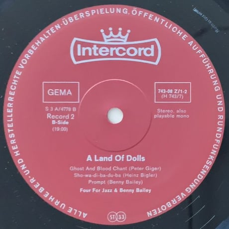 BENNY BAILEY - a Land of Dolls (INTERCORD 743-08Z/1-2)