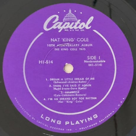 NAT 'KING' COLE - 10th Anniversary Part 1 (CAPITOL H1-514)