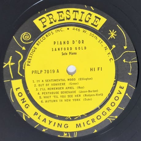 SANFORD GOLD - Piano d'Or (PRESTIGE PRLP7019)