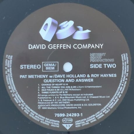 PAT METHENY - Question And Answer (DAVID GEFFEN COMPANY 7599-24293-1)
