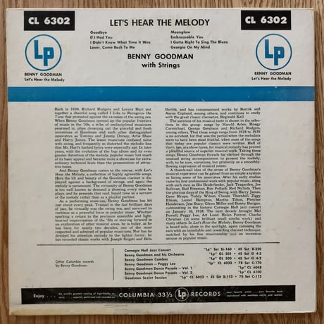 BENNY GOODMAN - Let's Hear The Melody (COLUMBIA CL6302)