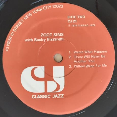 ZOOT SIMS - with Bucky Pizzarelli (CLASSIC JAZZ CJ21)