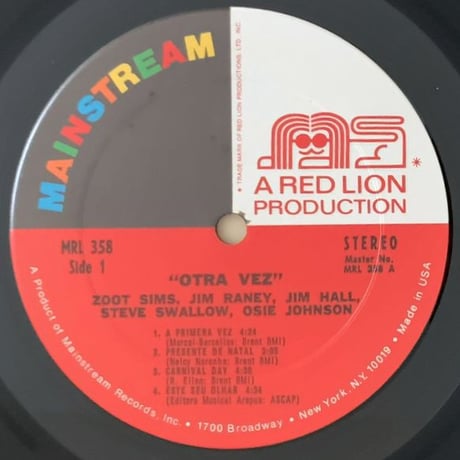 ZOOT SIMS, JIMMY RANEY, JIM HALL - Otra Vez (MAINSTREAM MRL358)