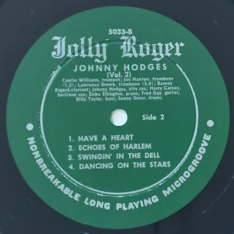 JOHNNY HODGES - Vol.2 (JOLLY ROGER 5033)