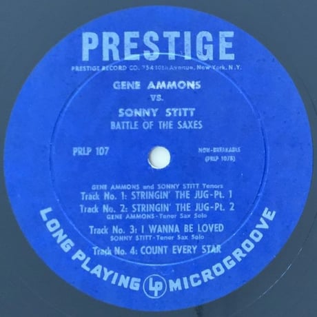 GENE AMMONS & SONNY STITT - Battle of The Saxes (PRESTIGE PRLP107)