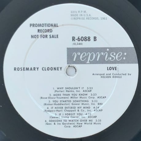 ROSEMARY CLOONEY - Love (REPRISE R6088) Promo