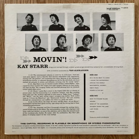 KAY STARR - Movin'! (CAPITOL T1254)