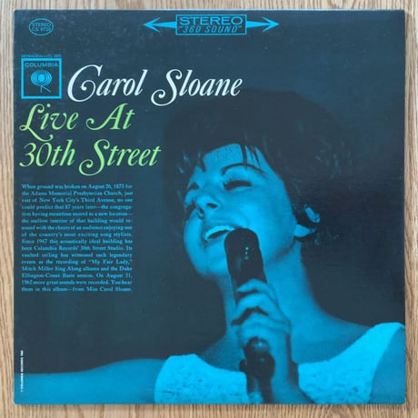 CAROL SLOANE - Live at 30th Street (COLUMBIA CS8723)