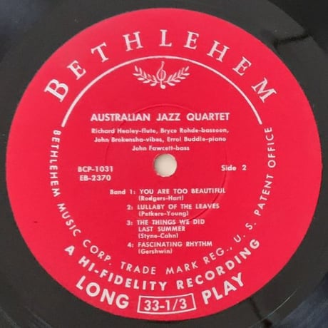 AUSTRALIAN JAZZ QUARTET - The Australian Jazz Quartet (BETHLEHEM BCP1031)