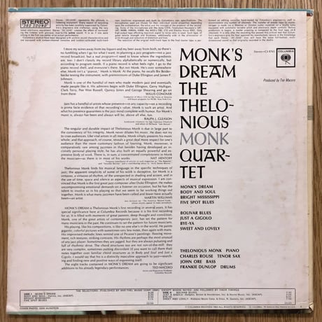 THELONIOUS MONK - Monk's Dream (COLUMBIA CS8765)