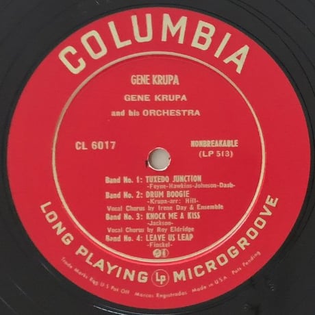 GENE KRUPA - and His Orchestra (COLUMBIA CL6017)