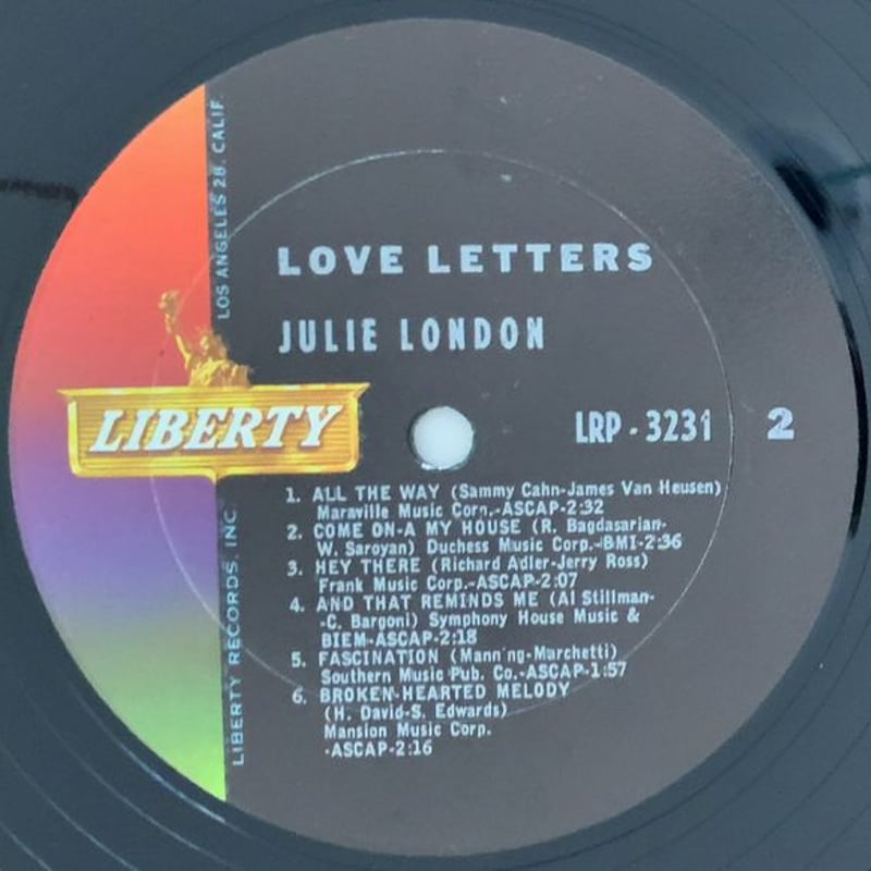 稀少UKオリジナルMonoジュリーロンドンLove Lettersレコード
