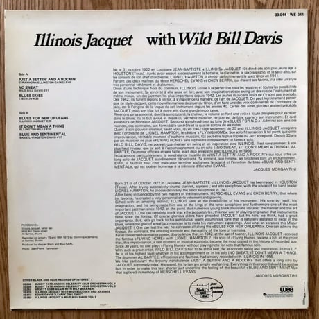 ILLINOIS JACQUET - with Wild Bill Davis (BLACK AND BLUE 33.044)