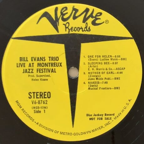 BILL EVANS - At The Montreux Jazz Festival (VERVE V6-8762)
