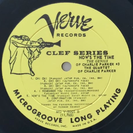 CHARLIE PARKER - Now's The Time (VERVE MGV-8005)