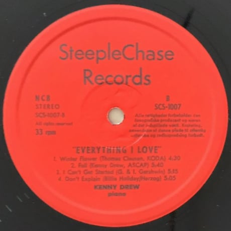 KENNY DREW - Everything I Love (STEEPLE CHASE SCS-1007)