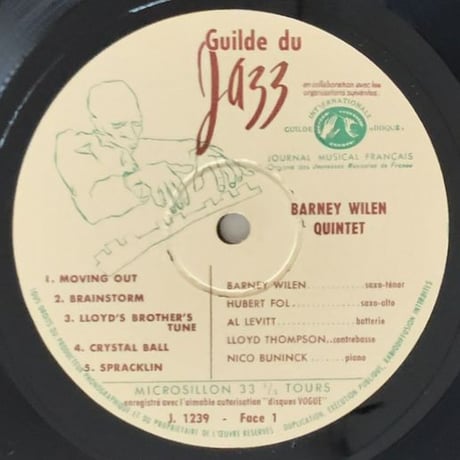 BARNEY WILEN - Barney Wilen Quintet (GULIDE DU JAZZ J-1239)