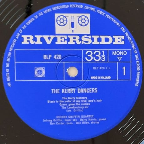 JOHNNY GRIFFIN - Kerry Dancers (INTERDISC/RIVERSIDE RLP420)