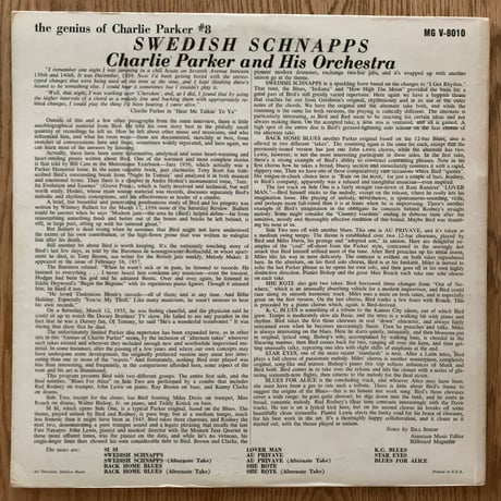 CHARLIE PARKER - Swedish Schnapps (VERVE MGV-8010)