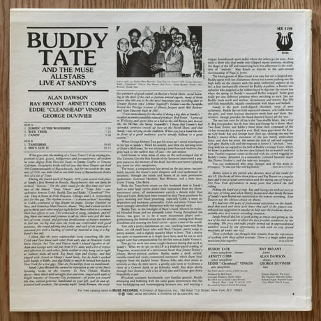 BUDDY TATE - Live at Sandy's (MUSE MR5198)