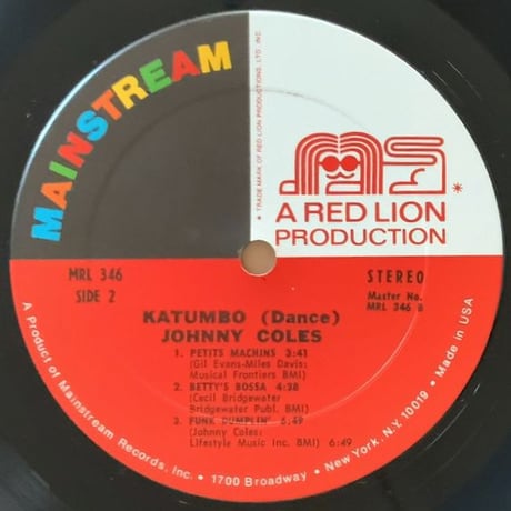 JOHNNY COLES - Katumbo(Dance) (MAINSTREAM MRL346)