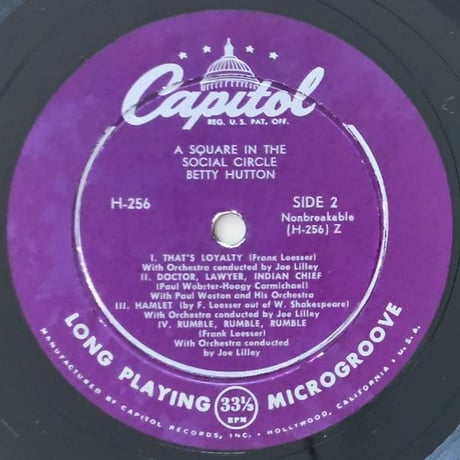 BETTY HUTTON - a Square in The Social Circle (CAPITOL H256)